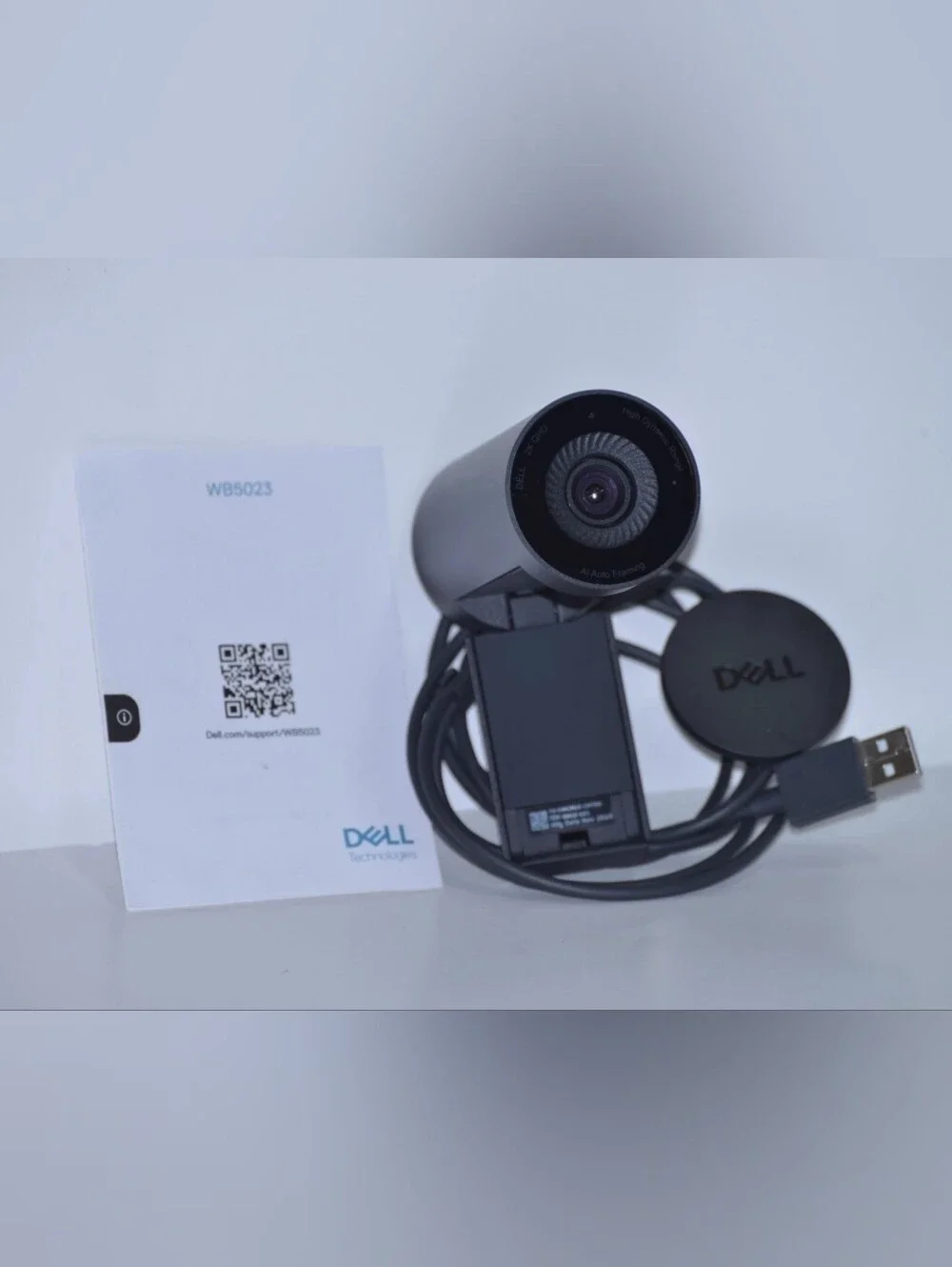 Dell Pro Webcam WB5023-DDAO 2K QHD - Black - HDR Ai Auto Framing